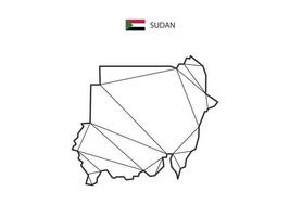 Mosaik-Dreiecke Kartenstil von Sudan isoliert auf weißem Hintergrund. abstraktes Design für Vektor. vektor