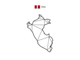 Mosaik-Dreiecke Kartenstil von Peru isoliert auf weißem Hintergrund. abstraktes Design für Vektor. vektor