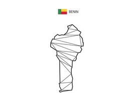 mosaik- trianglar Karta stil av benin isolerat på en vit bakgrund. abstrakt design för vektor. vektor