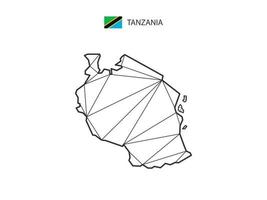 Mosaikdreiecke Kartenstil von Tansania isoliert auf weißem Hintergrund. abstraktes Design für Vektor. vektor