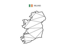 mosaik- trianglar Karta stil av irland isolerat på en vit bakgrund. abstrakt design för vektor. vektor