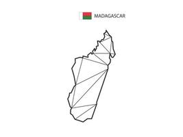 Mosaik-Dreiecke Kartenstil von Madagaskar isoliert auf weißem Hintergrund. abstraktes Design für Vektor. vektor