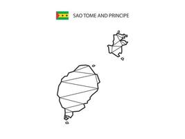 Mosaik-Dreiecke Kartenstil von Sao Tome und Principe isoliert auf weißem Hintergrund. abstraktes Design für Vektor. vektor
