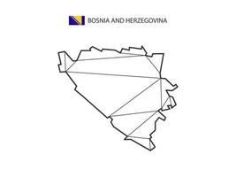 Mosaikdreiecke Kartenstil von Bosnien und Herzegowina isoliert auf weißem Hintergrund. abstraktes Design für Vektor. vektor