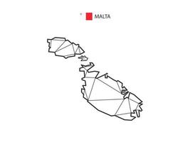 Mosaik-Dreiecke Kartenstil von Malta isoliert auf weißem Hintergrund. abstraktes Design für Vektor. vektor