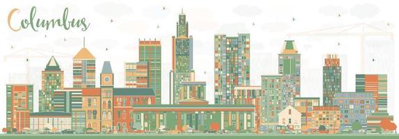 abstrakte Columbus-Skyline mit farbigen Gebäuden. vektor