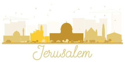 jerusalem stad horisont gyllene silhuett. vektor