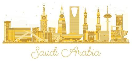 saudi-arabien goldene skyline-silhouette. vektor