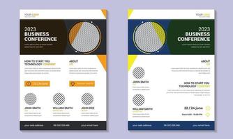 2023 företag konferens flygblad design. företags- företag konferens affisch och flygblad design layout mall. vektor