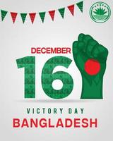 bangladesh seger dag 16: e december, bakgrund med protest hand vektor