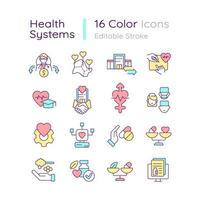 RGB-Farbsymbole für Gesundheitssysteme festgelegt vektor