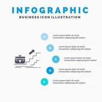 tillväxt företag karriär ledare ledarskap personlig Framgång fast ikon infographics 5 steg presentation bakgrund vektor