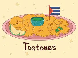 kubanisches essen. tostones. traditionelles kubanisches Gericht. Vektor-Illustration vektor