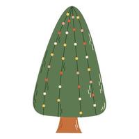 jul träd med dekorationer. jul och ny år firande begrepp. Bra för hälsning kort, inbjudan, baner, webb design. vektor
