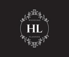 hl initialen brief hochzeit monogramm logos sammlung, handgezeichnete moderne minimalistische und florale vorlagen für einladungskarten, save the date, elegante identität für restaurant, boutique, café im vektor