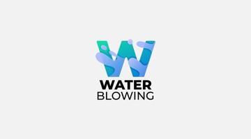 Buchstabe w Wasser bläst Vektor-Logo-Design-Ikone vektor