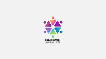 Farbverlauf Organisation Gemeinschaft Vektor Logo Design Illustration Symbol