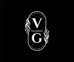 vg initialen brief hochzeitsmonogramm logos sammlung, handgezeichnete moderne minimalistische und florale vorlagen für einladungskarten, save the date, elegante identität für restaurant, boutique, café im vektor