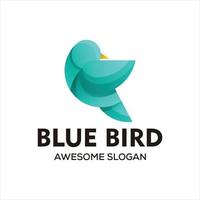 vektor blå fågel logotyp illustration färgrik abstrakt lutning