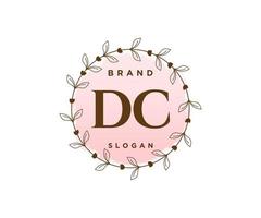 första dc feminin logotyp. användbar för natur, salong, spa, kosmetisk och skönhet logotyper. platt vektor logotyp design mall element.