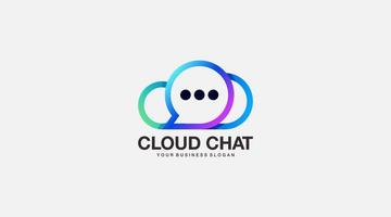 Cloud-Chat-Vektor-Logo-Design-Symbol-Illustration vektor