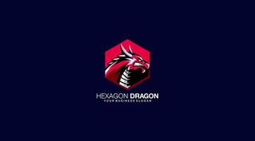 Sechseck-Drachen-Vektor-Logo-Design-Illustration-Symbol vektor