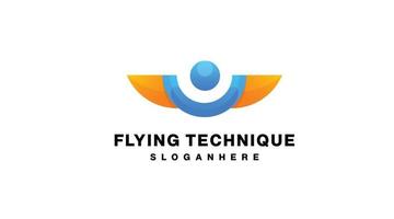 Flugtechnik Logo Farbverlauf bunt vektor