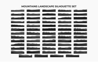 Berge Landschaft Silhouette Set. abstrakte hochgebirgsgrenzhintergrundsammlung vektor