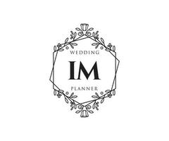 jag är initialer brev bröllop monogram logotyper samling, hand dragen modern minimalistisk och blommig mallar för inbjudan kort, spara de datum, elegant identitet för restaurang, boutique, Kafé i vektor