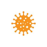 eps10 orangefarbenes Vektor-Coronavirus-Bakterienzellensymbol isoliert auf weißem Hintergrund. Covid 19 neuartiges Coronavirus-Bakteriensymbol in einem einfachen, flachen, trendigen, modernen Stil für Ihr Website-Design, Logo und Ihre App vektor