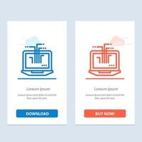 computernetzwerk laptop hardware blau und rot jetzt herunterladen und kaufen web-widget-kartenvorlage vektor