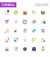 einfacher satz von covid19 schutz blau 25 icon pack symbol enthalten apotheke schüssel medizin notfall virus nase virales coronavirus 2019nov krankheitsvektordesignelemente vektor