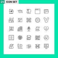 25 kreative Symbole moderne Zeichen und Symbole von Bargeldentscheidungen Brieftasche Mac editierbare Vektordesign-Elemente vektor