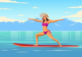 Yoga Paddleboard Vektor