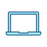 Symbol für Laptop-Farblinie. Lineares Piktogramm für elektronischen tragbaren Computer. offenes notizbuch mit digitalem monitorumrisssymbol. Online-Technologie-Ausrüstung. editierbarer Strich. isolierte Vektorillustration. vektor