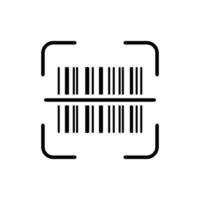 Symbol für Strichcodeetikett scannen. Barcode-Tag-Scanner lineares Piktogramm. Umrisssymbol für die Identifizierung von Produktinformationen. digitale Scan-Technologie. editierbarer Strich. isolierte Vektorillustration. vektor