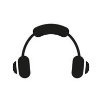 headset zum hören von musik, audio, podcast glyph piktogramm. Kopfhörer-Silhouette-Symbol. DJ-Kopfhörer, Lautstärkesymbol. Kopftelefonzeichen. isolierte Vektorillustration. vektor