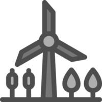 Glyphen-Symbol für die Windmühlenlandschaft vektor