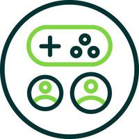 Spielzuschauer Linienvektor-Icon-Design vektor