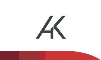 alphabet buchstaben initialen monogramm logo ak, ka, a und k vektor
