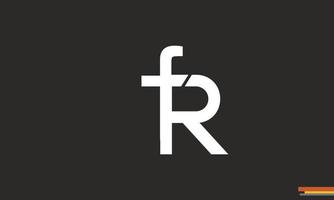 alfabetet bokstäver initialer monogram logotyp fr, rf, f och r vektor