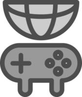 globales Gaming-Line-Vektor-Icon-Design vektor