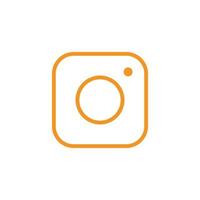 eps10 orange Vektor Kamera abstrakte Linie Kunstsymbol isoliert auf weißem Hintergrund. Social-Media-Gliederungssymbol in einem einfachen, flachen, trendigen, modernen Stil für Ihr Website-Design, Logo und mobile Anwendung