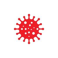 eps10 rotes Vektor-Coronavirus-Bakterienzellensymbol isoliert auf weißem Hintergrund. Covid 19 neuartiges Coronavirus-Bakteriensymbol in einem einfachen, flachen, trendigen, modernen Stil für Ihr Website-Design, Logo und Ihre App vektor