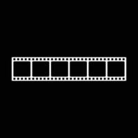 eps10 weiße Vektorfilmstreifenrolle 35 mm leeres Diarahmensymbol isoliert auf schwarzem Hintergrund. Rahmenbild-Fotografie-Symbol in einem einfachen, flachen, trendigen, modernen Stil für Ihr Website-Design und Logo vektor