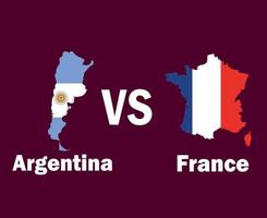 argentina och Frankrike Karta flagga med namn symbol design latin Amerika och Europa fotboll slutlig vektor latin amerikan och europeisk länder fotboll lag illustration