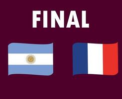 argentina och Frankrike flagga band symbol slutlig fotboll design latin Amerika och Europa vektor länder illustration