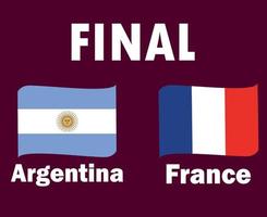 argentinien und frankreich flaggenband mit namen symbol final fußball design lateinamerika und europa vektor länder illustration