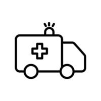 krankenwagen-symbol-illustration. Liniensymbolstil. Symbol im Zusammenhang mit Gesundheitswesen und Medizin. einfaches Vektordesign editierbar. pixelgenau bei 64 x 64 vektor