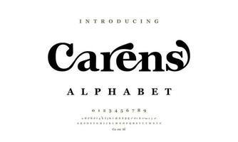 Carens abstraktes einfaches Modehochzeitsalphabet. elegantes Ligatur-Typografie-Design vektor